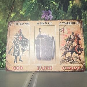 Vintage Religious Metal Sign